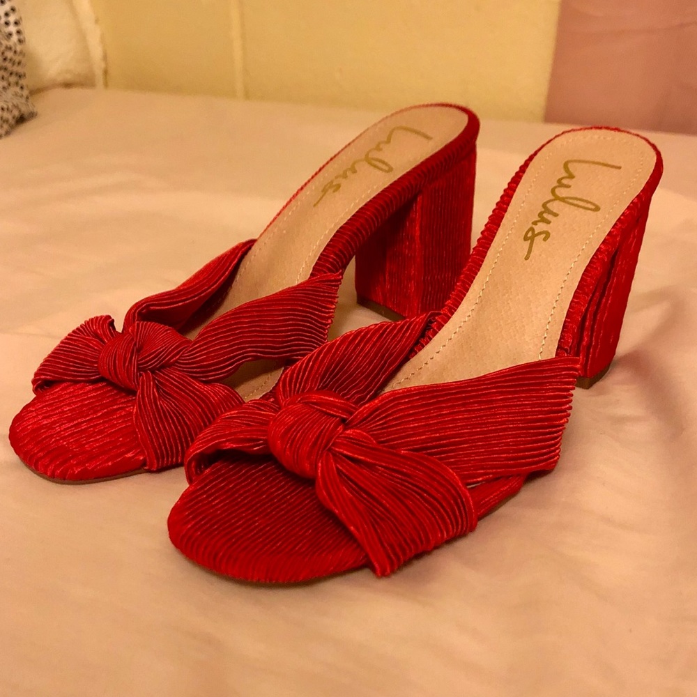 Red Lulu’s sandal heels